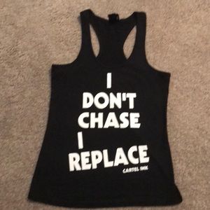 Black Tank Top - Cool Motto Sz L